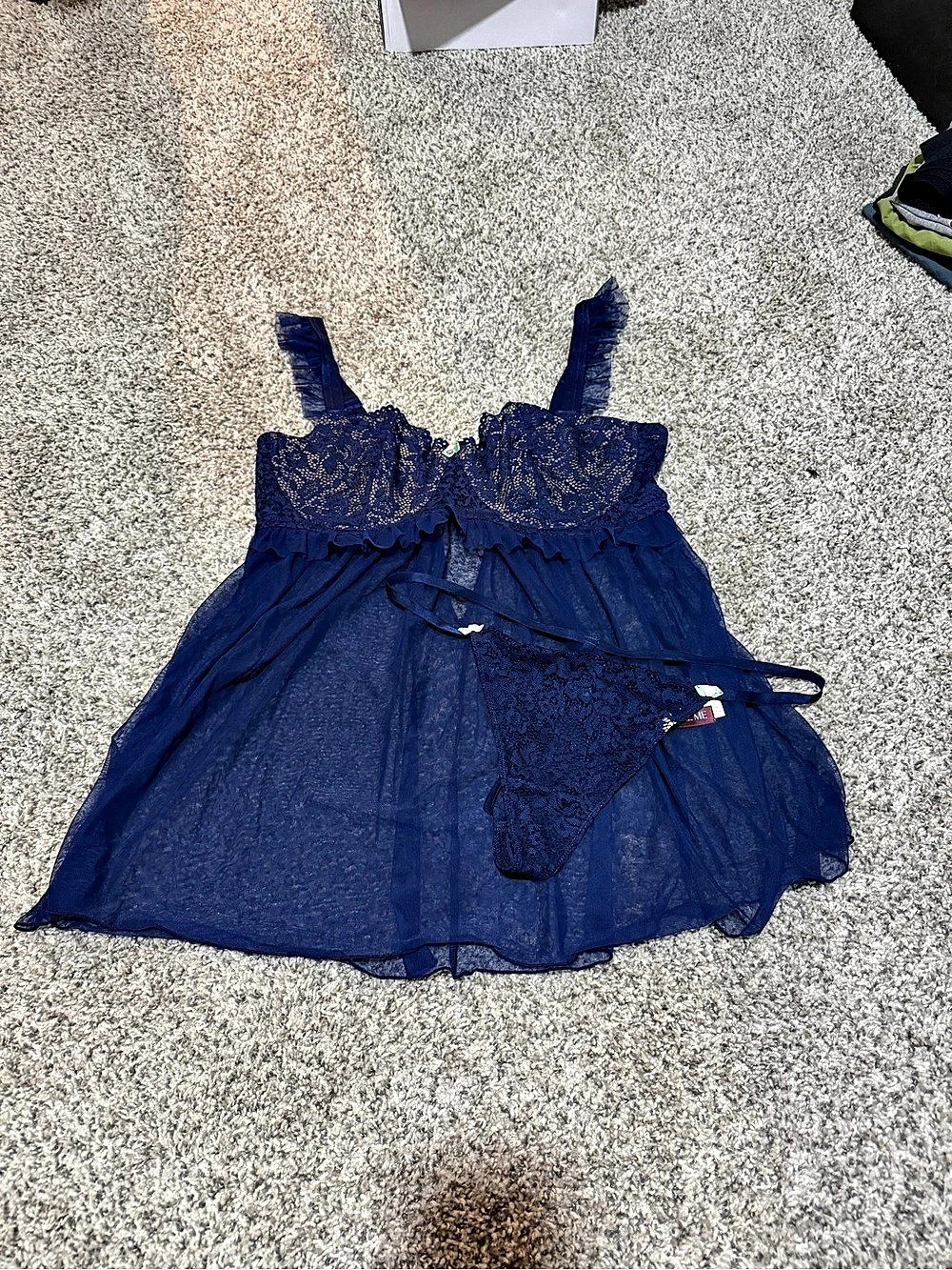 ADORÉMĒ Lace Chemise in Blue Size 2X NWT